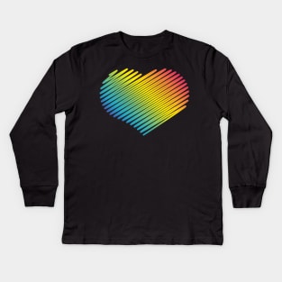 Rainbow Heart (Love) Kids Long Sleeve T-Shirt